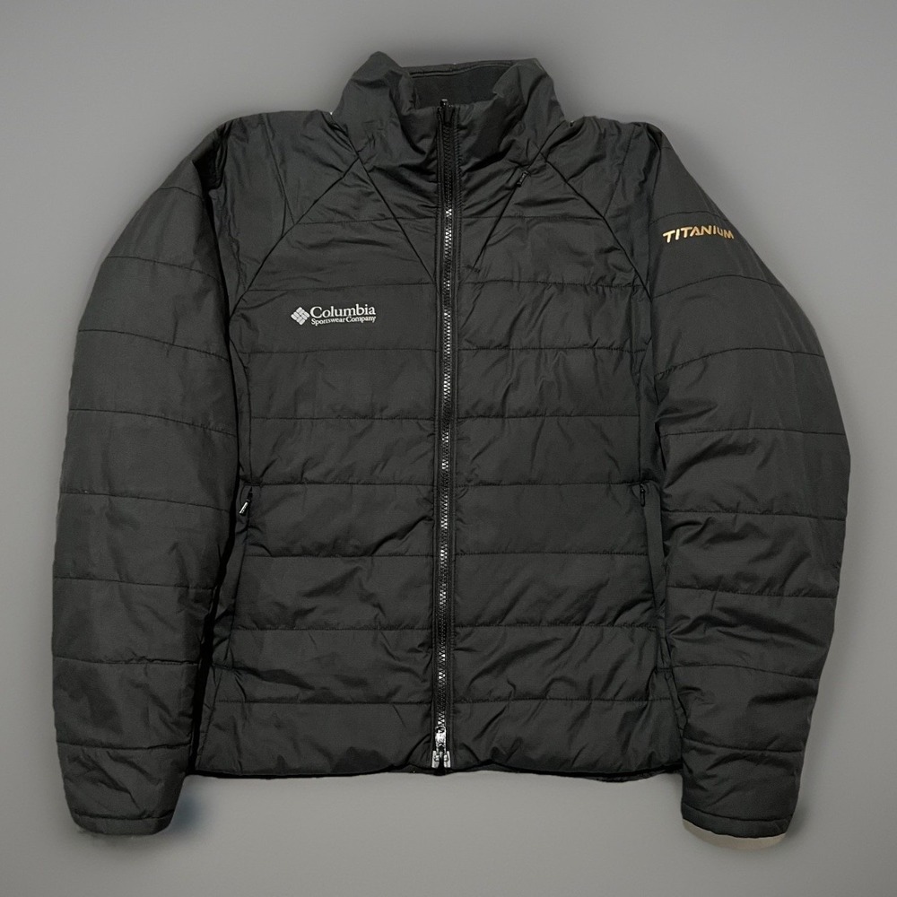 Columbia Womens Black Titanium Interchange Full Zip Insulated Puffer Jacket M